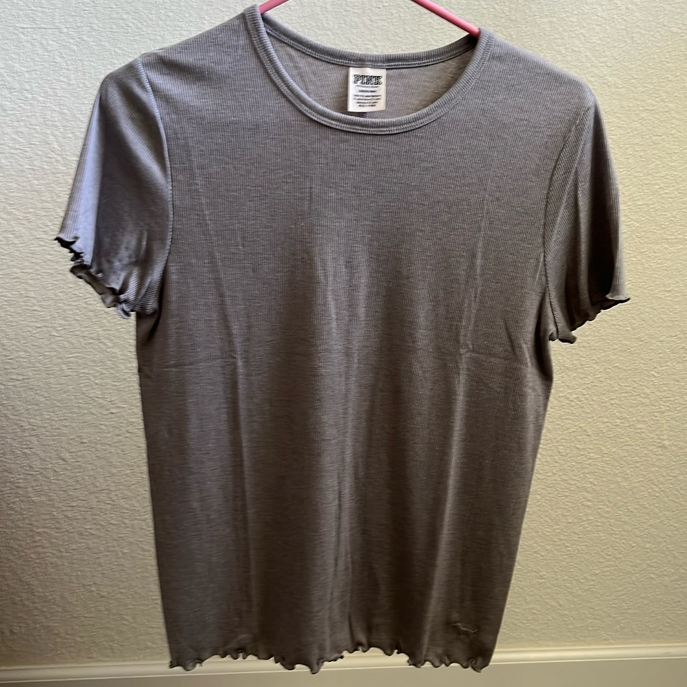 Pink ruffle tee top